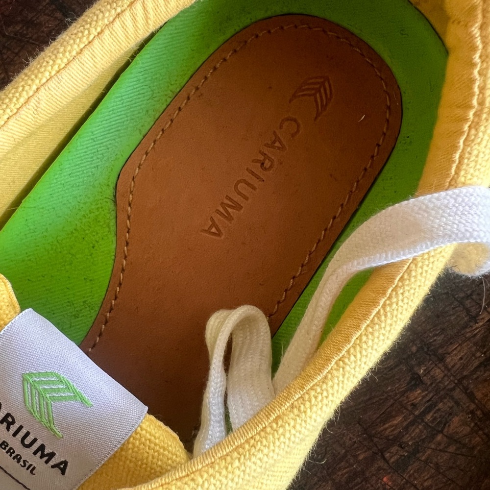 Cariuma OCA LowTop Canvas Sneakers Yellow Unisex Men’s Size 10 Women’s Size 11.5 - Picture 5 of 10